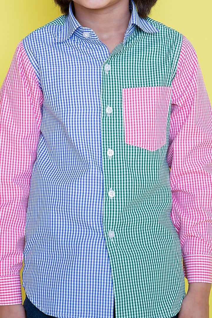 Multi-Coloured Cotton Shirt For Boys by Little Boys Closet at Pernia's Pop Up Shop