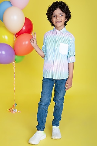 Multi-Coloured Cotton Shirt For Boys by Little Boys Closet