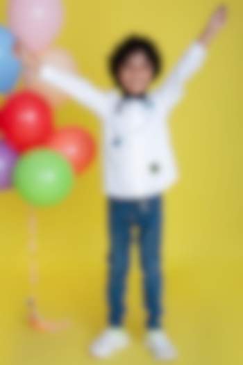 White Cotton Embroidered Shirt For Boys by Little Boys Closet at Pernia's Pop Up Shop