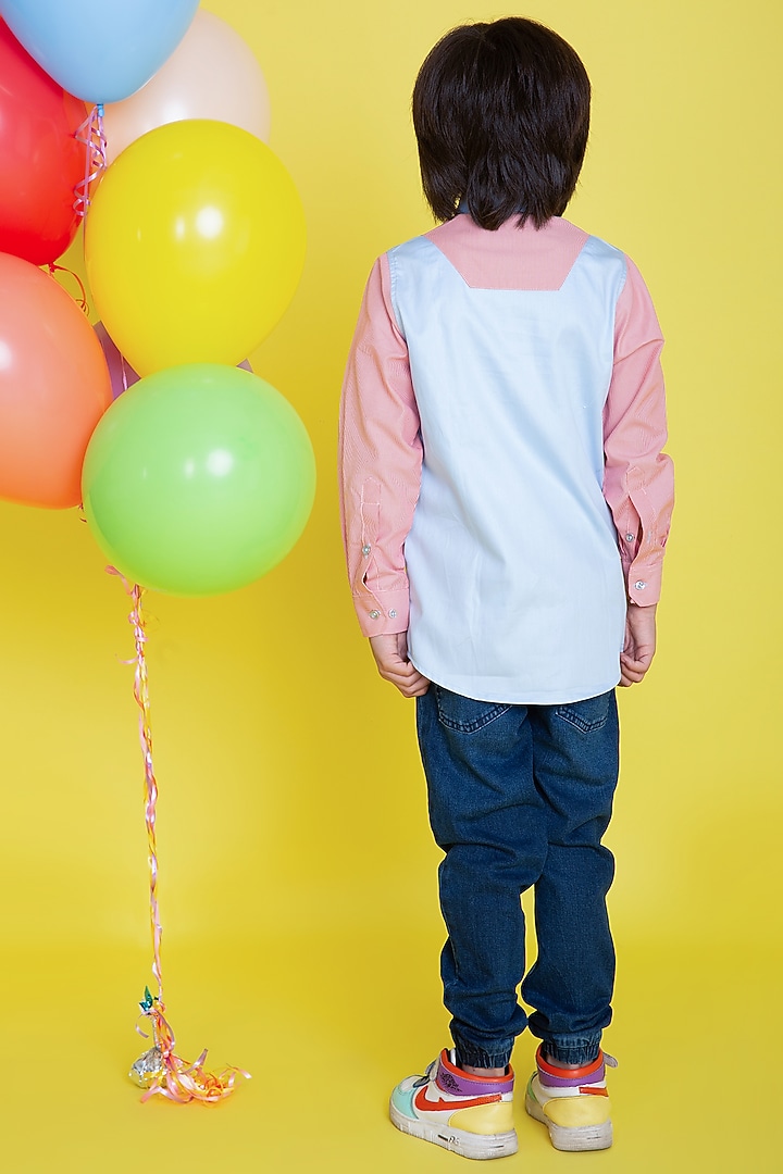 Sky Blue Cotton Shirt For Boys by Little Boys Closet at Pernia's Pop Up Shop