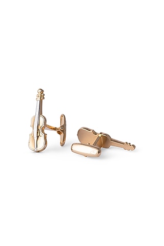 Gold Guitar Cufflinks by Closet Code