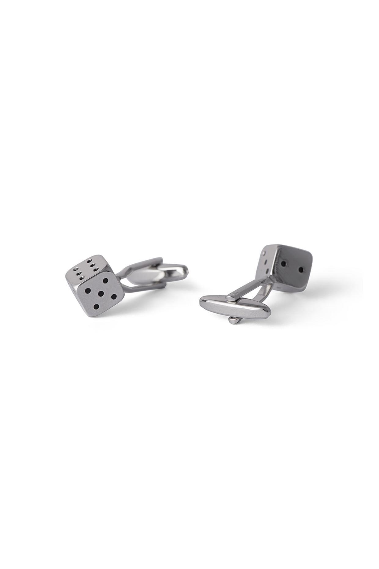 Silver Dice Cufflinks by Closet Code at Pernia's Pop Up Shop
