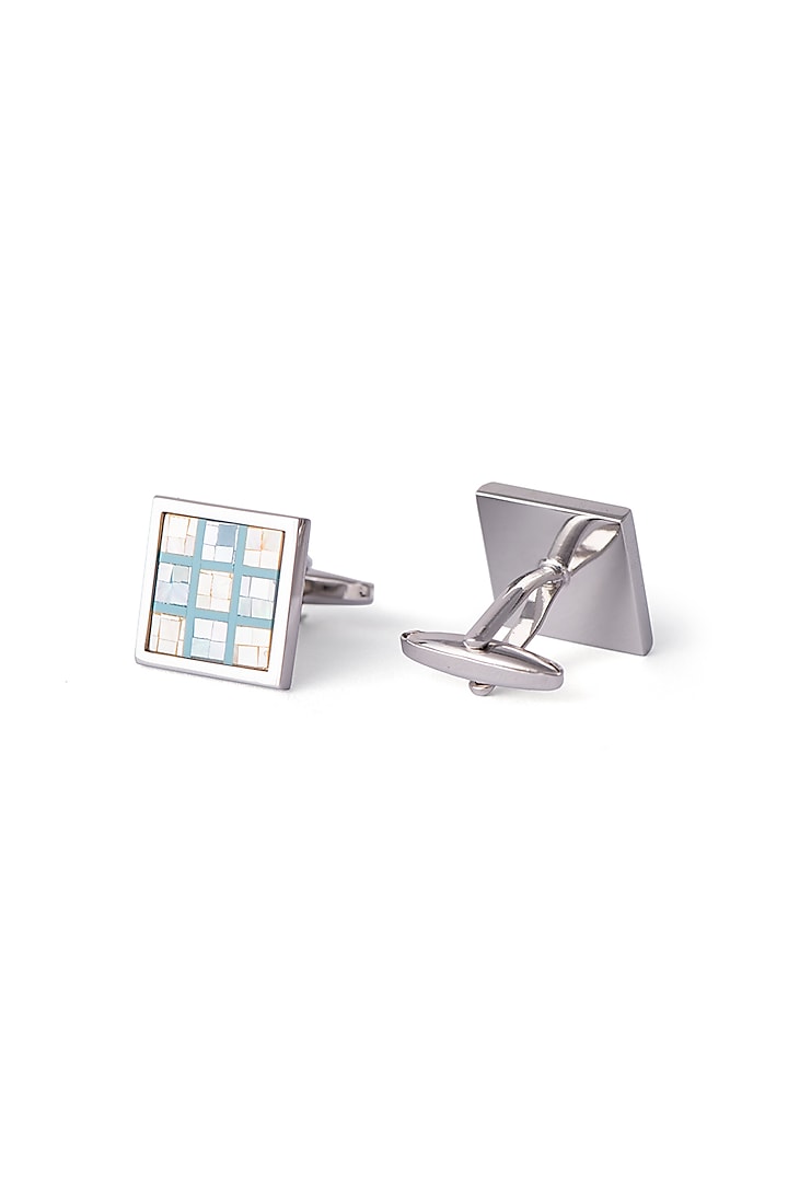 Silver Mother Of Pearl Cufflinks by Closet Code