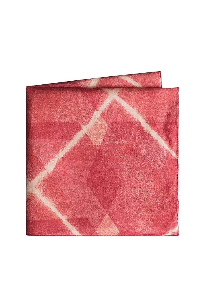 Red Cotton Silk Pocket Square by Closet Code