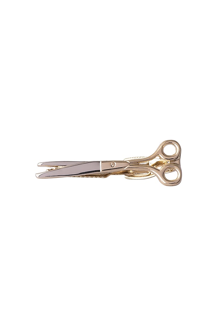 Gold & Silver Finish Scissor Tie Pin by Closet Code