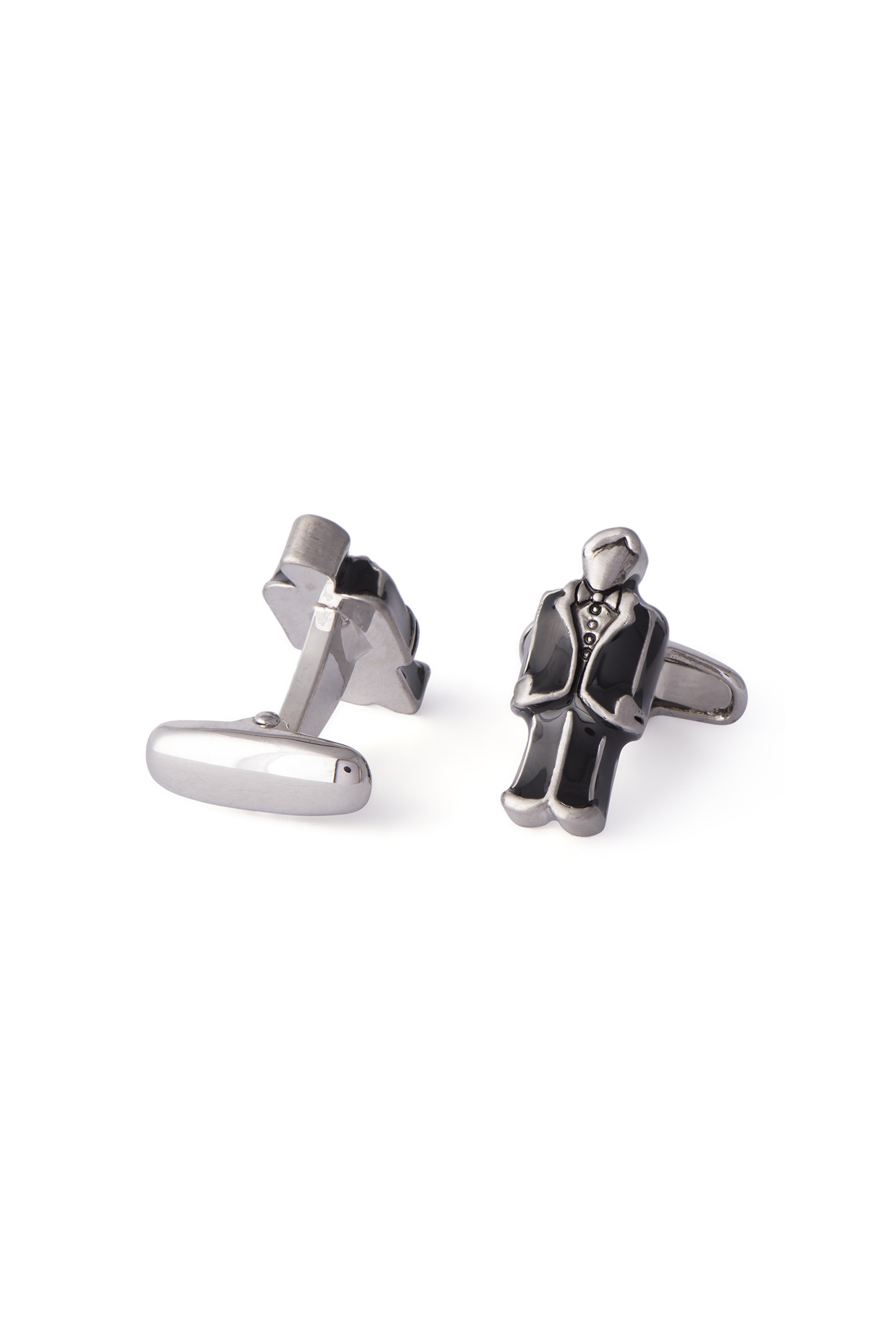 Silver Finish Dapper Groom Cufflinks by Closet Code at Pernia's Pop Up Shop