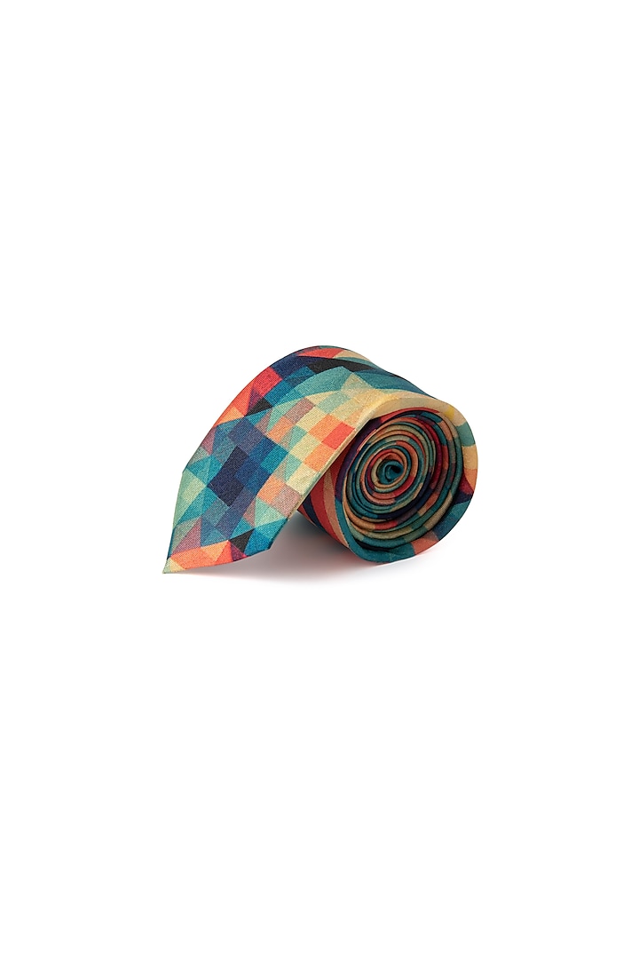 Blue Psychedelic Printed Tie by Closet Code