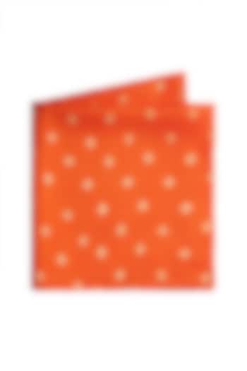 Orange Printed Pocket Square by Closet Code