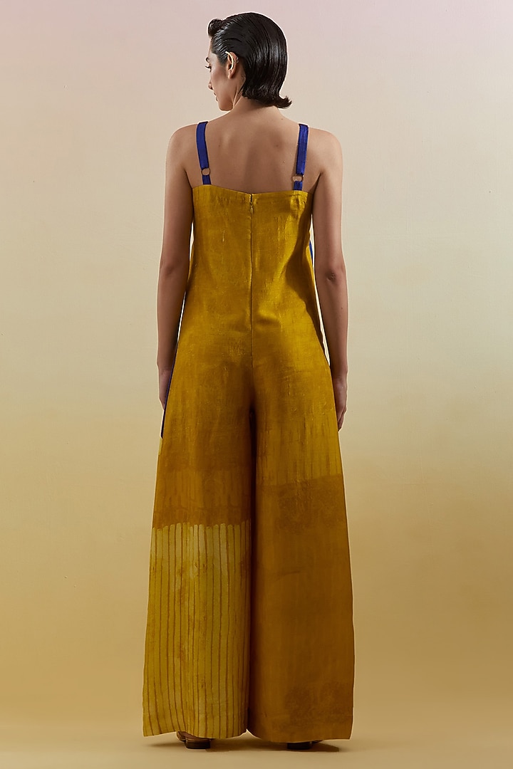 Azure & Amber Dupion Silk Printed Jumpsuit by CLOS at Pernia's Pop Up Shop