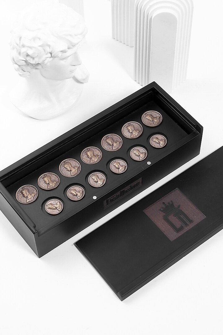 Antique Gold Prince V Buttons (Set of 13) by Cosa Nostraa at Pernia's Pop Up Shop