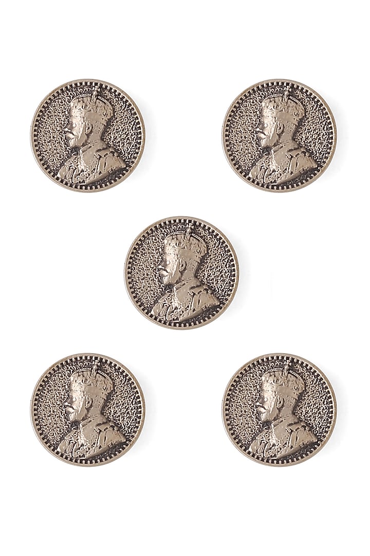 Antique Gold Prince V Buttons (Set of 5) by Cosa Nostraa at Pernia's Pop Up Shop