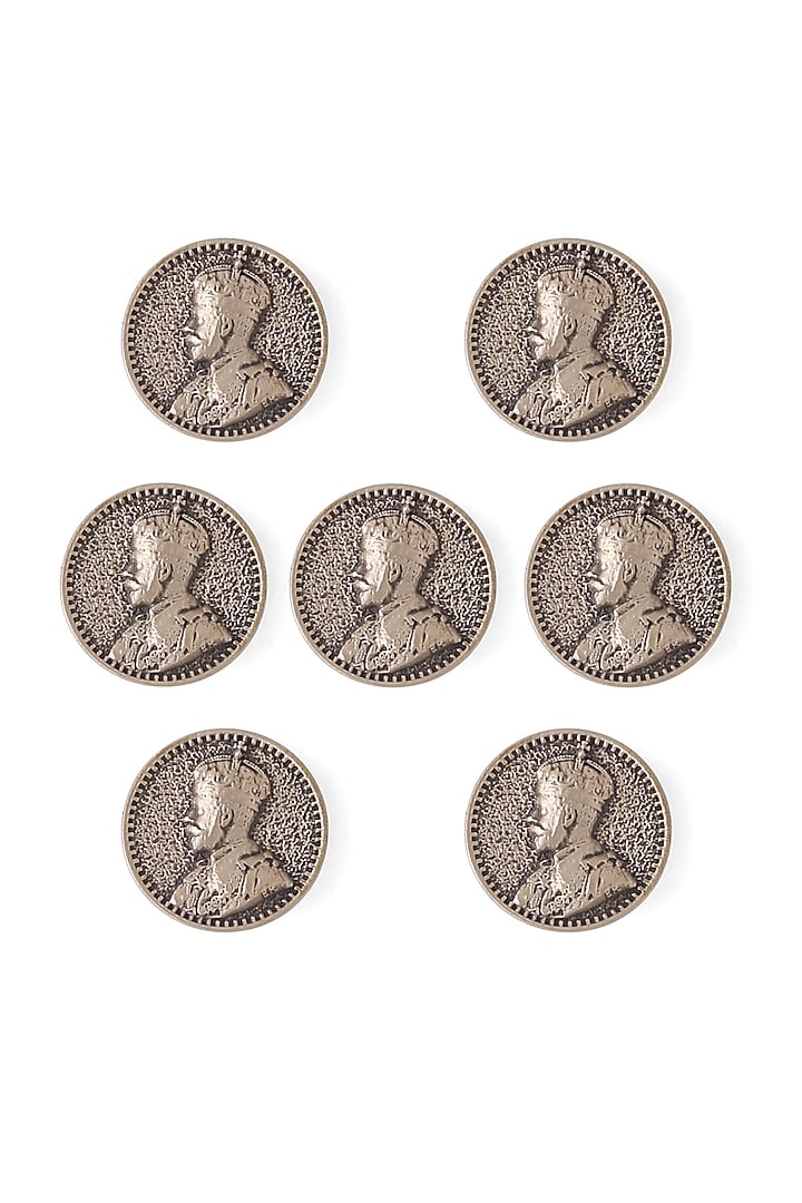 Antique Gold Prince V Buttons (Set of 7) by Cosa Nostraa at Pernia's Pop Up Shop