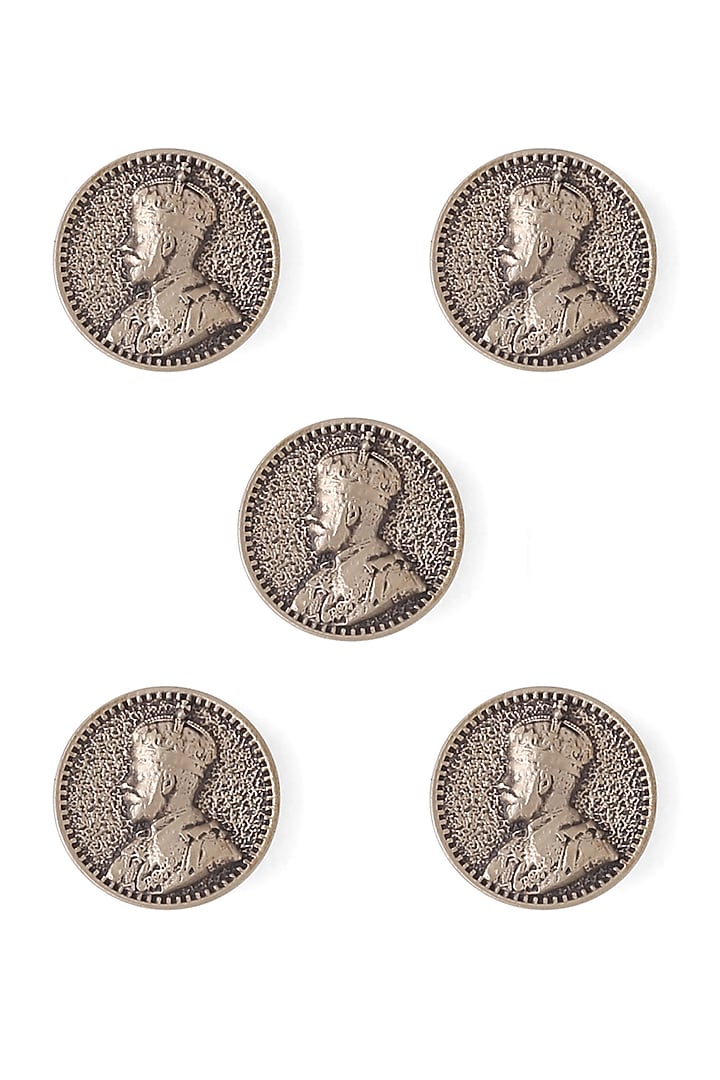 Antique Gold Prince V Brass Buttons (Set of 5) by Cosa Nostraa at Pernia's Pop Up Shop