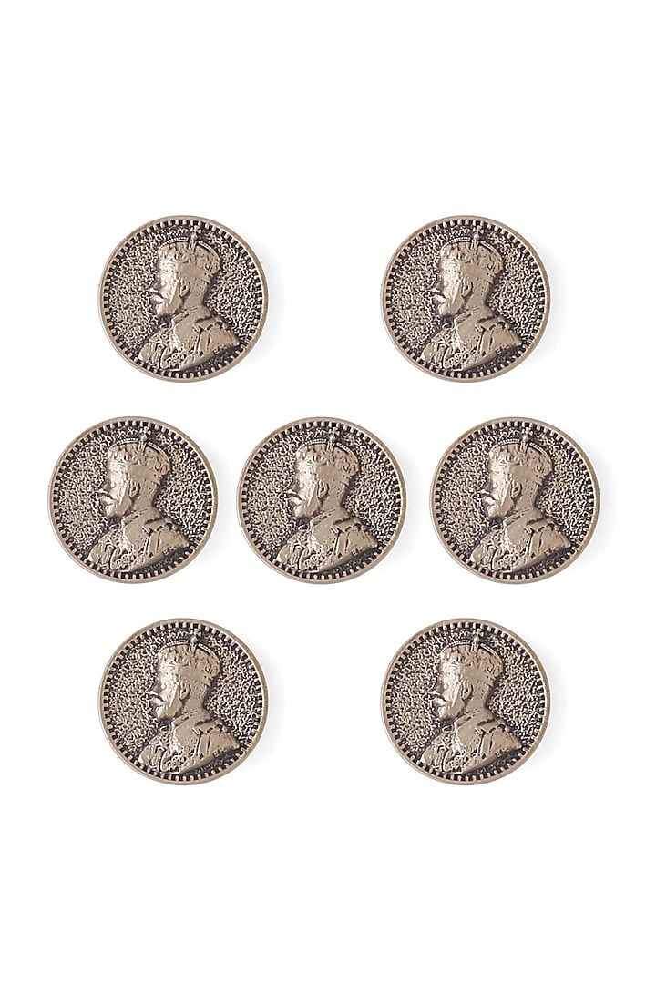 Antique Gold Prince V Brass Buttons (Set of 7) by Cosa Nostraa at Pernia's Pop Up Shop