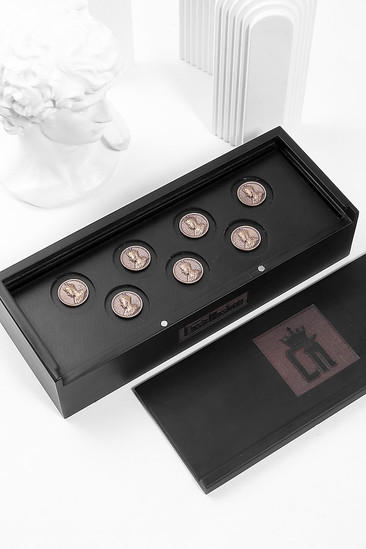 Antique Gold Prince V Brass Buttons (Set of 7) by Cosa Nostraa at Pernia's Pop Up Shop