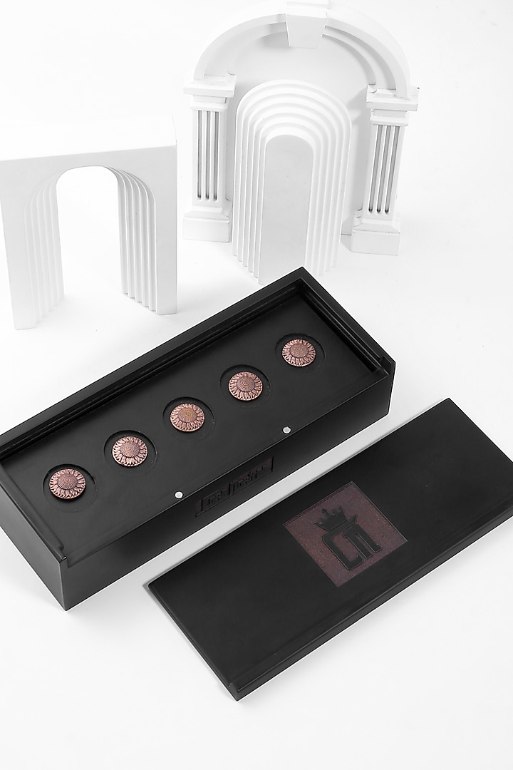 Antique Gold Sunflower Buttons (Set of 5) by Cosa Nostraa at Pernia's Pop Up Shop