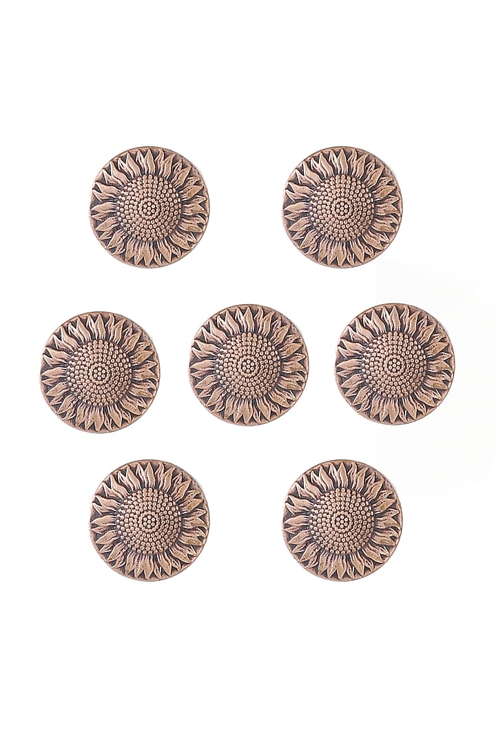 Antique Gold Sunflower Buttons (Set of 7) by Cosa Nostraa at Pernia's Pop Up Shop