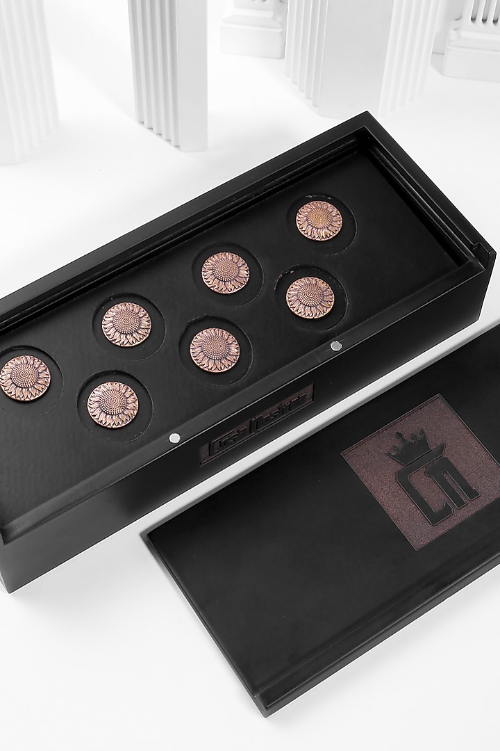 Antique Gold Sunflower Buttons (Set of 7) by Cosa Nostraa at Pernia's Pop Up Shop