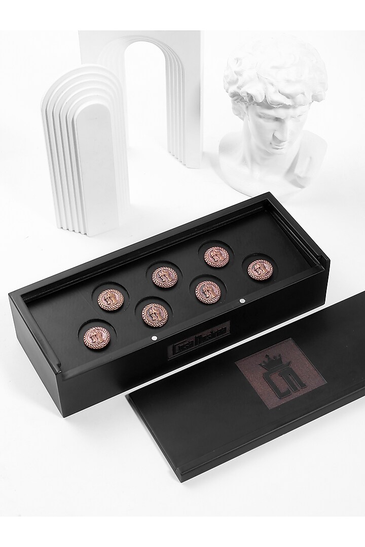 Antique Gold Alexander Nevsky Buttons (Set of 7) by Cosa Nostraa at Pernia's Pop Up Shop