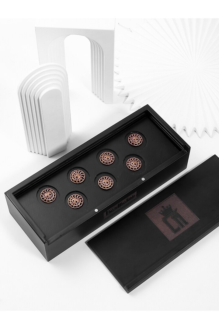 Antique Gold Sun & Moon Buttons (Set of 7) by Cosa Nostraa at Pernia's Pop Up Shop
