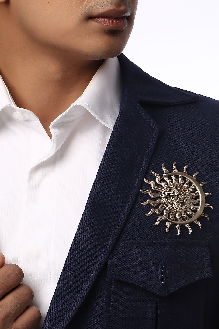 Antique Gold Brass Lapel Pin & Brooch by Cosa Nostraa at Pernia's Pop Up Shop