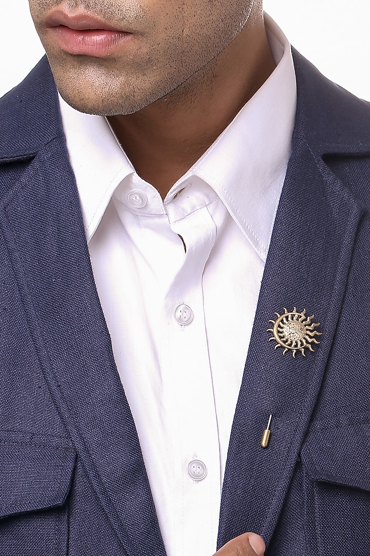 Antique Gold Brass Lapel Pin & Brooch by Cosa Nostraa at Pernia's Pop Up Shop