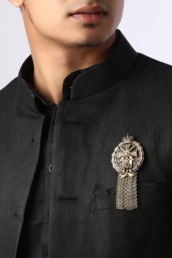 Antique Gold Kingsman Lapel Pin & Brooch by Cosa Nostraa at Pernia's Pop Up Shop