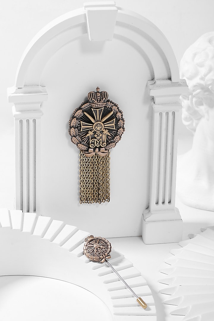 Antique Gold Kingsman Lapel Pin & Brooch by Cosa Nostraa at Pernia's Pop Up Shop