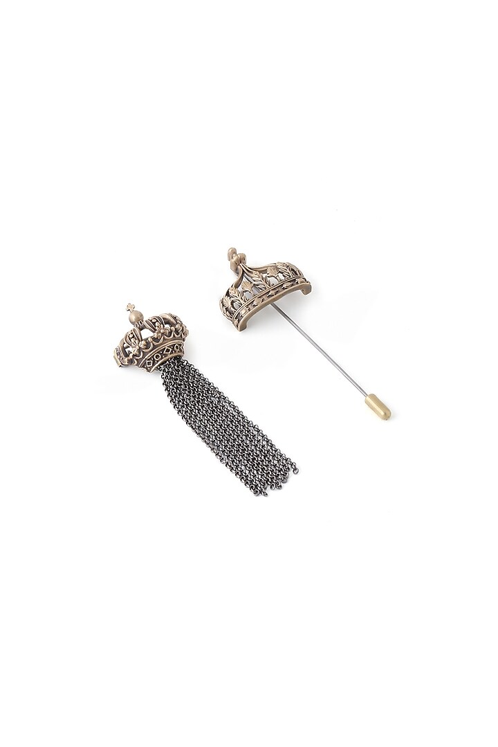 Antique Gold Crown Lapel Pin & Brooch by Cosa Nostraa at Pernia's Pop Up Shop