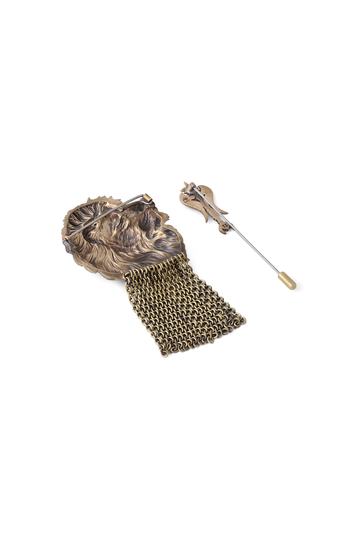 Antique Gold Lion Lapel Pin & Brooch by Cosa Nostraa