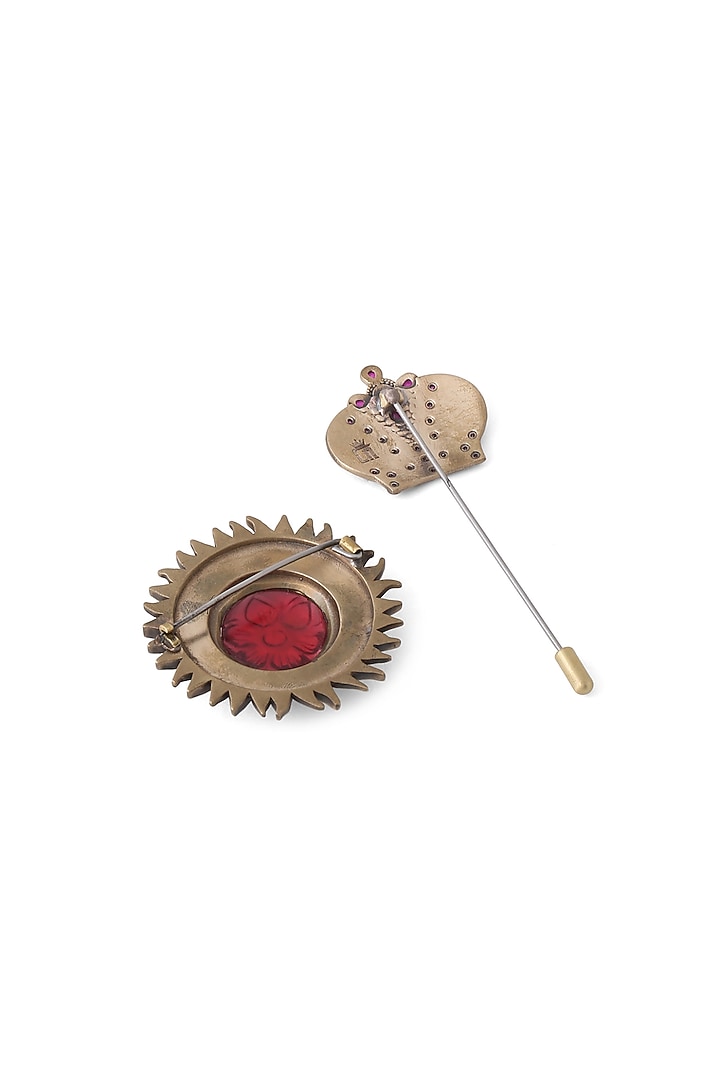 Antique Gold Lapel Pin & Sunflower Brooch by Cosa Nostraa at Pernia's Pop Up Shop