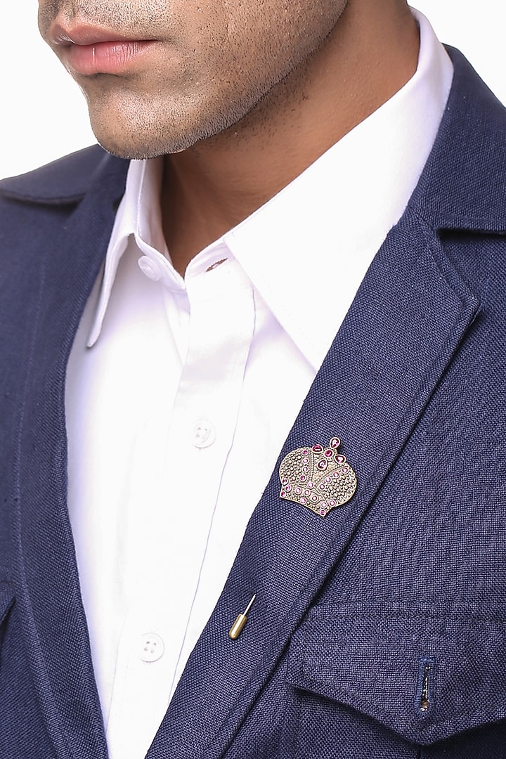 Antique Gold Lapel Pin & Sunflower Brooch by Cosa Nostraa at Pernia's Pop Up Shop