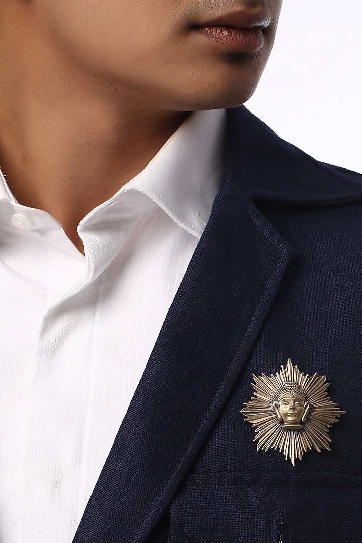Antique Gold Brass Vintage Buddha Brooch by Cosa Nostraa at Pernia's Pop Up Shop