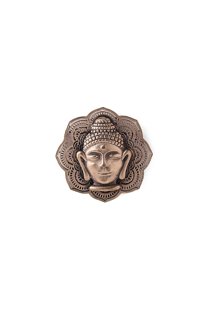 Antique Gold Brass Buddha Brooch by Cosa Nostraa at Pernia's Pop Up Shop