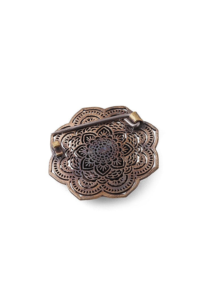 Antique Gold Brass Buddha Brooch by Cosa Nostraa at Pernia's Pop Up Shop