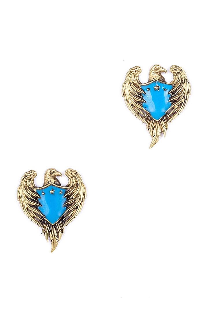 Antique Gold Brass Phoenix Cufflinks (Set Of 2) by Cosa Nostraa at Pernia's Pop Up Shop