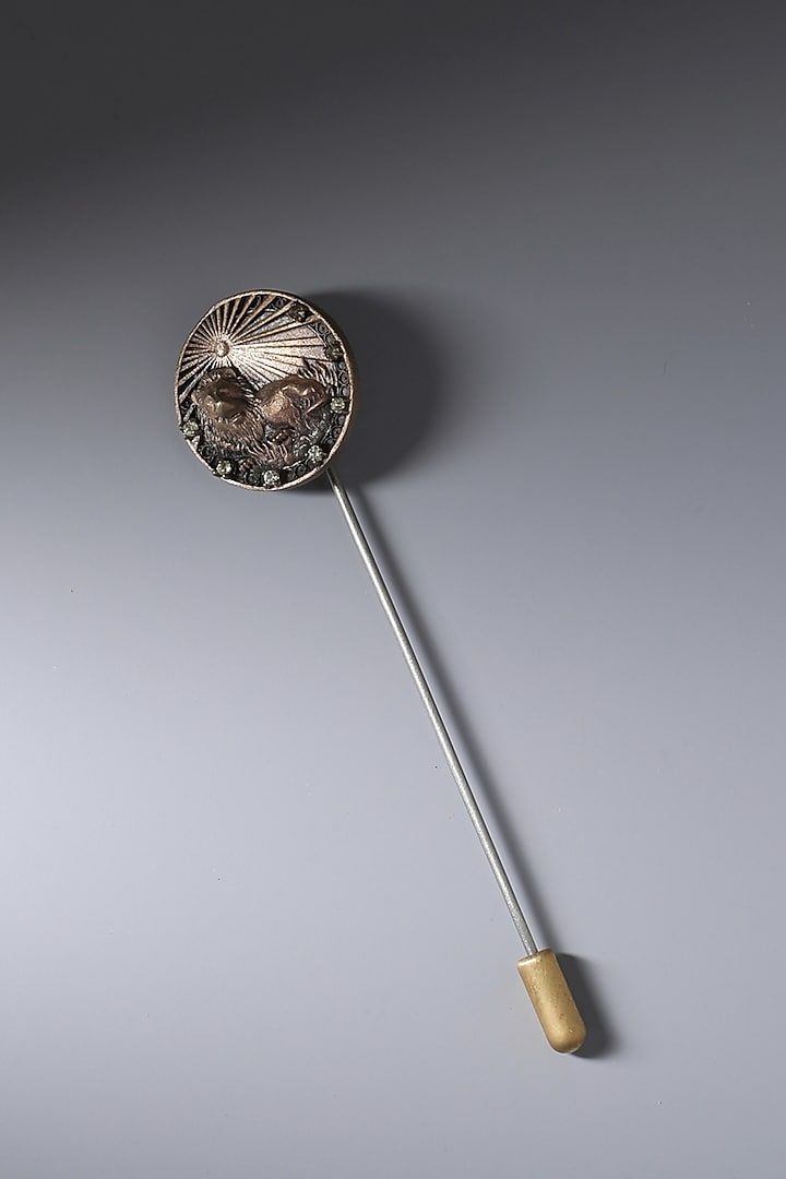 Antique Gold Brass Leo Pin by Cosa Nostraa at Pernia's Pop Up Shop