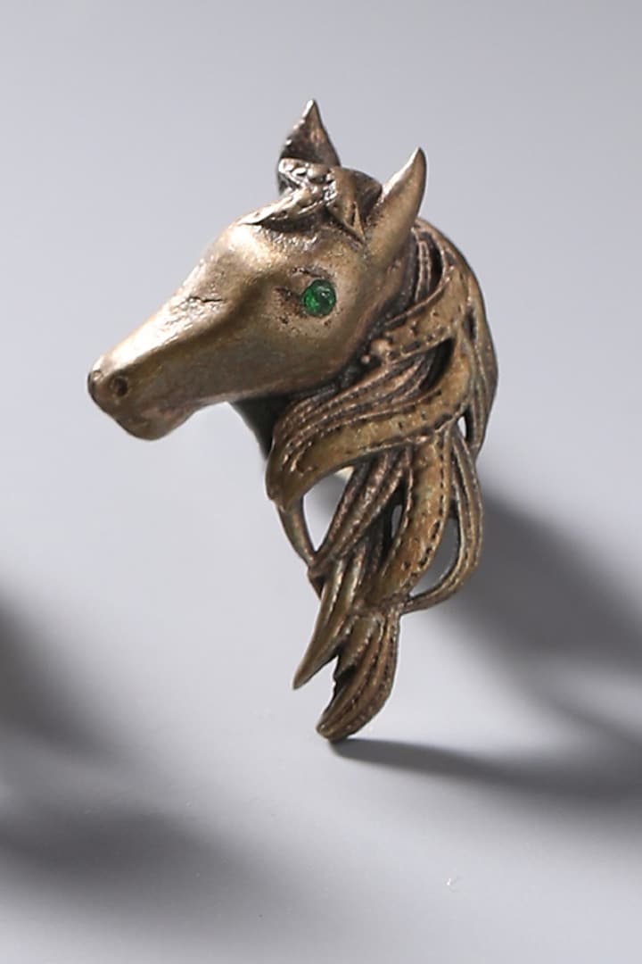 Antique Gold Brass Horse Brooch by Cosa Nostraa at Pernia's Pop Up Shop