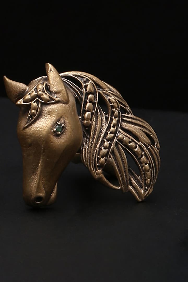 Antique Gold Brass Horse Brooch by Cosa Nostraa at Pernia's Pop Up Shop