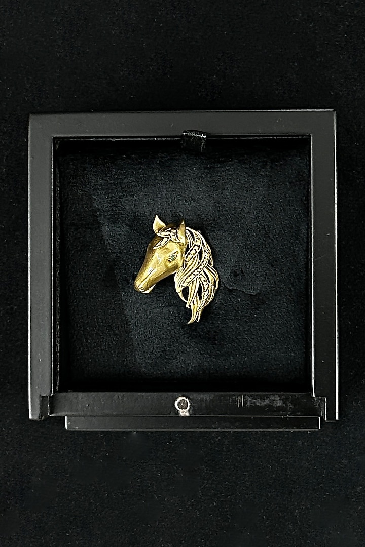 Antique Gold Brass Horse Brooch by Cosa Nostraa at Pernia's Pop Up Shop