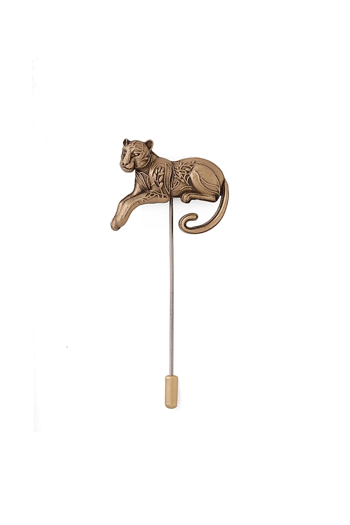 Antique Gold Brass Panther Elan Lapel Pin by Cosa Nostraa at Pernia's Pop Up Shop