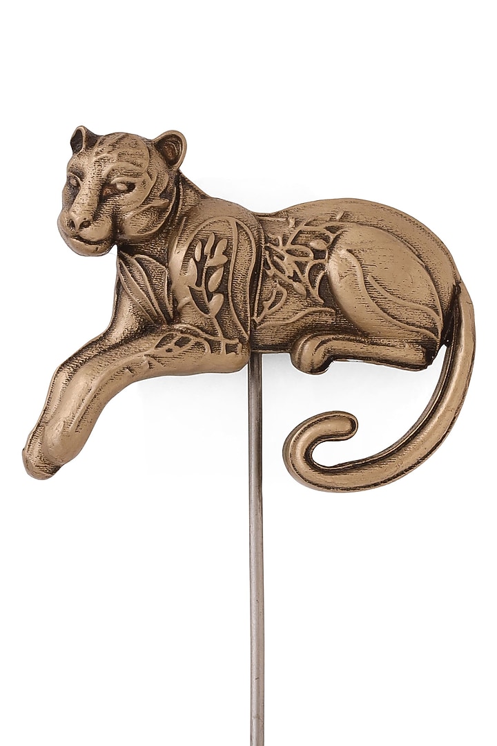 Antique Gold Brass Panther Elan Lapel Pin by Cosa Nostraa at Pernia's Pop Up Shop