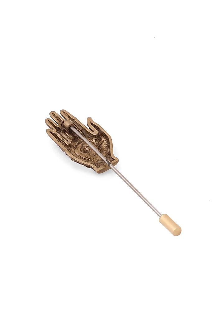 Antique Gold Brass Hand of Harmony Lapel Pin by Cosa Nostraa at Pernia's Pop Up Shop