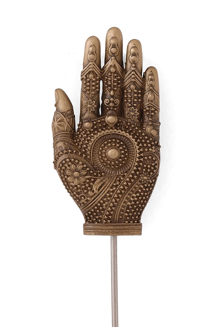 Antique Gold Brass Hand of Harmony Lapel Pin by Cosa Nostraa at Pernia's Pop Up Shop