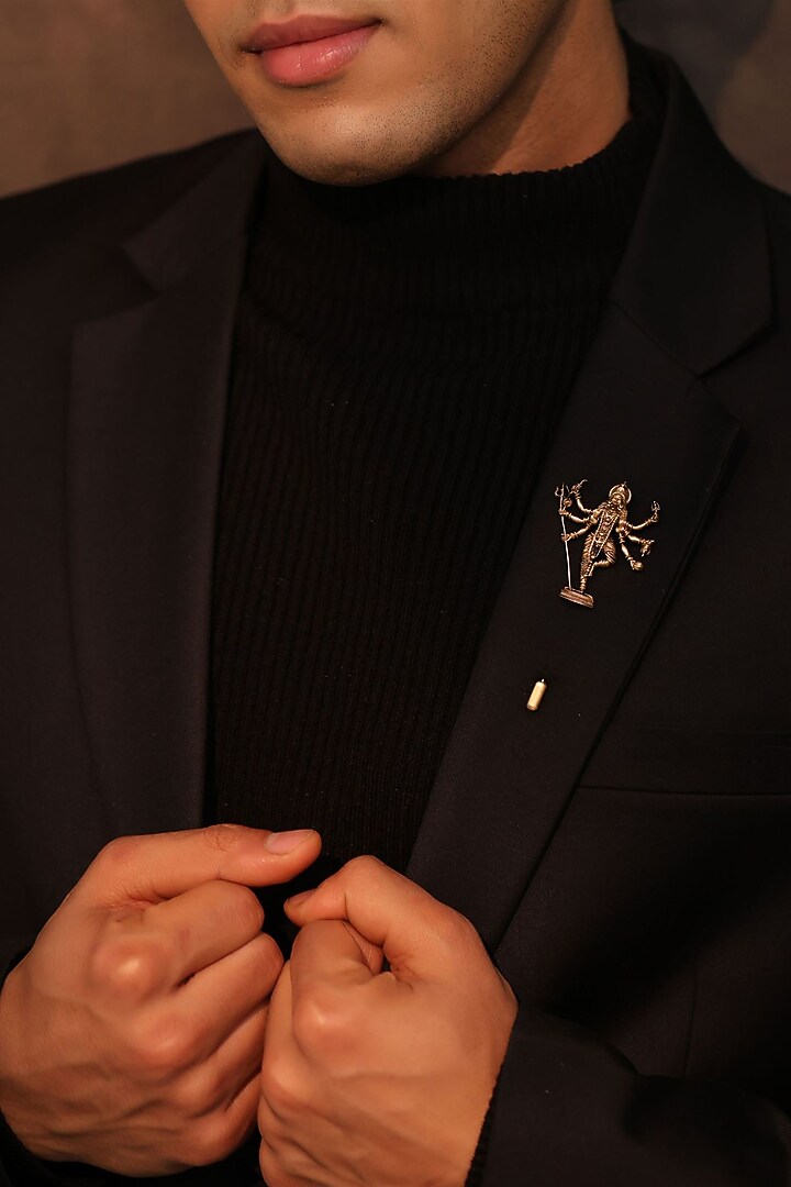 Antique Gold Brass Shakti Aura Lapel Pin by Cosa Nostraa at Pernia's Pop Up Shop