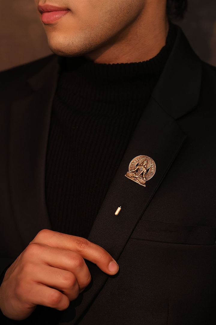 Antique Gold Brass Zenith Serenity Lapel Pin by Cosa Nostraa at Pernia's Pop Up Shop
