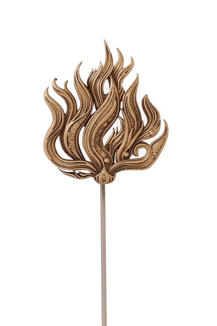 Antique Gold Brass Flameborne Emblem Lapel Pin by Cosa Nostraa at Pernia's Pop Up Shop