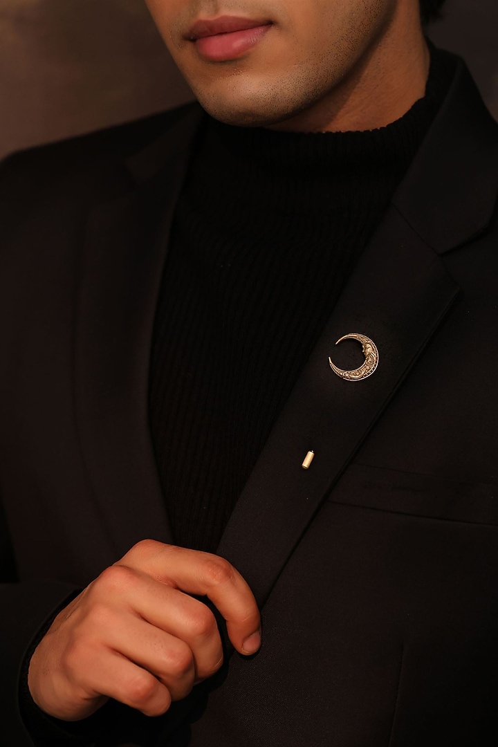 Antique Gold Brass Lunaria Whisper Lapel Pin by Cosa Nostraa at Pernia's Pop Up Shop