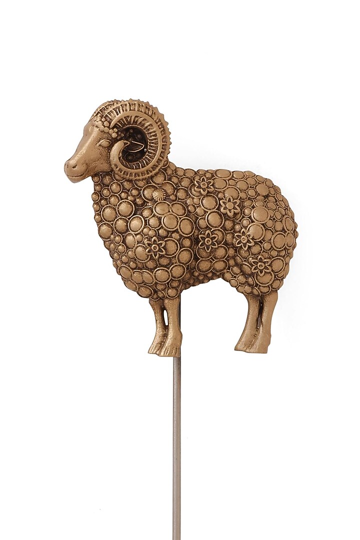 Antique Gold Brass Ram's Valor Lapel Pin by Cosa Nostraa at Pernia's Pop Up Shop