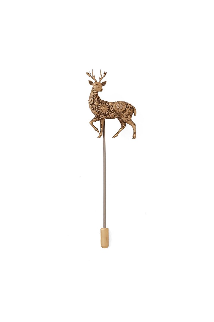Antique Gold Brass Prancing Herald Lapel Pin by Cosa Nostraa at Pernia's Pop Up Shop